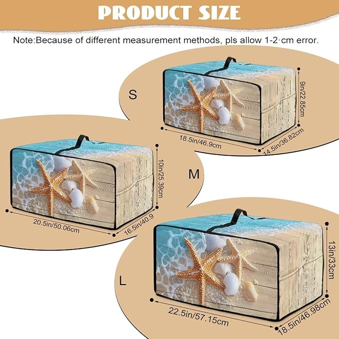 Doojoayie Starfish Toaster Oven Cover Coffee Print 4 Slice Bread Machine Dust Protector Universal Fit Dust-proof & Stain Resistant Covers for Kitchen Appliance Protection