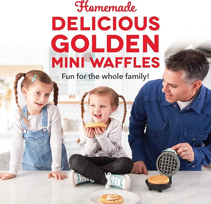 Dash Mini Waffle Maker- Electric Waffle Maker for Fun Breakfasts - Dual Nonstick Cooking Surface - Enjoy Fun, Family-Friendly Treats - Orange Leopard