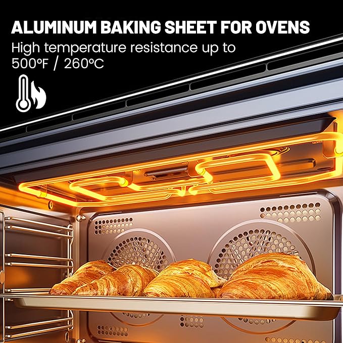 BIEAMA 12 Pack Full Size Baking Sheet Pan Aluminum Commercial Pan for Oven Freezer Bakery Hotel Restaurant 26" × 18"
