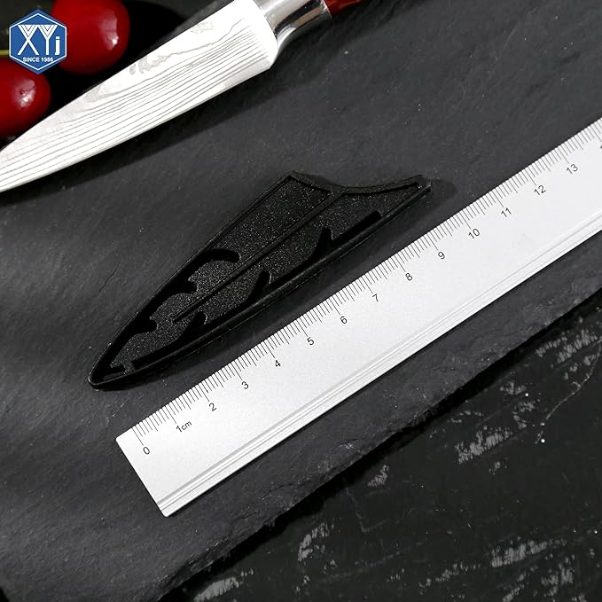 XYJ 2pcs/set Safety Knife Covers Sleeves Knives Edge Guard, Universal Knife Sheath, Fruit, Utility, Paring Knife Case Black (For 3.5'' Paring Knife)