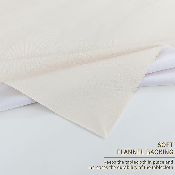 Rectangle Table Cloth,100% Waterproof Tablecloth Oil Proof Spill Proof Vinyl Table Cloth, Wipe Clean Plastic Table Cover for Dining, Camping, Indoor and Outdoor 52" x 70",Beige