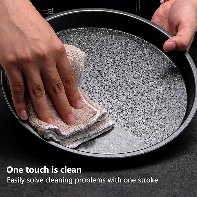 Tomotato 2Pcs Pizza Pan, 6in/9in/10in/12in Deep Dish Round Pizza Pan for Oven, Non Stick Thickened Carbon Steel Baking Pan for Home Kitchen, Dishwasher Safe(6in)