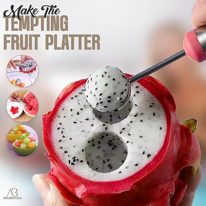 Fruit and Vegetable Corer Set – 6 PCS Stainless Steel Apple Corer, Jalapeno Tool, Melon Baller, Pepper Corer Seed Remover Tool, Pineapple Tomato & Zucchini