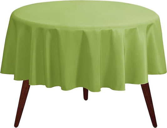 Gee Di Moda Round Tablecloth - 120 Inch Apple Green Round Table Cloth for 60 to 96 Inch Round Tables - Heavy Duty Washable Fabric - for Buffet Table, Holiday Party, Dinner, Wedding & Baby Shower