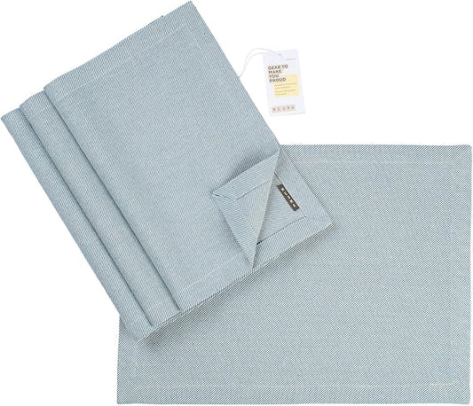 MEEMA Table Cloth Placemats Set of 4 | Washable Kitchen Mat with Pocket | Upcycled, Denim & Durable Cotton Fabric Table Mats for Home and Kitchen Decor| 14 x 20 in