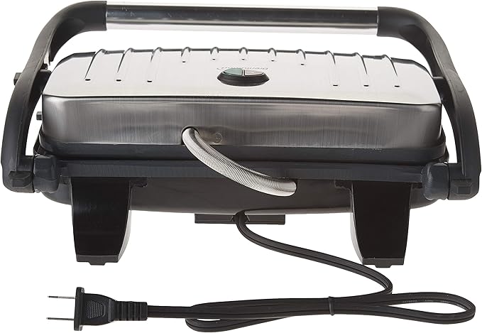 Brentwood TS-611 Compact Panini Press & Sandwich Maker,1000-Watt, Non-Stick,Stainless Steel
