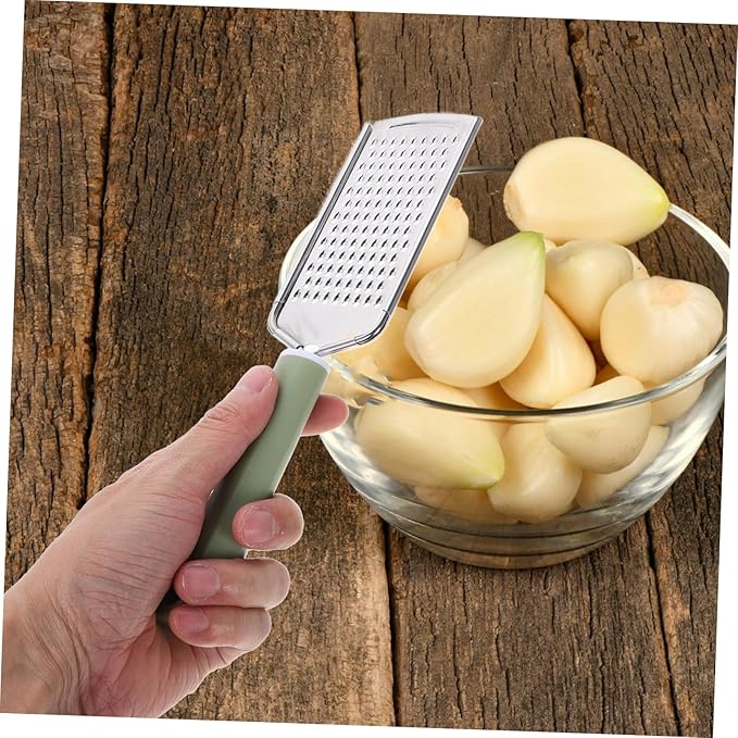 Alipis Stainless Steel Garlic Zester with Ergonomic Handle Multifunctional Grater for Garlic Ginger Cheese More Easy to Clean Kitchen Tool for Home Cooking