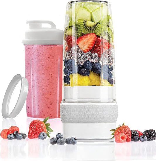 Bionic Blade Personal Blender - 26.5 Oz, Cordless, Rechargeable 18,000 RPM Portable Blender for Shakes and Smoothies - 8.6" Tall, Air-tight Shaker with Handle