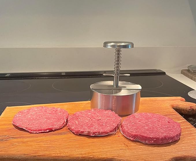 XL Burger Press 5 1/2" inch Patty Maker, Easy to Clean Dishwasher Safe, Stainless Steel, 5 1/2 inch Diameter Burger Patty, Grill Tool, Patty Maker, Mold, Thin or Thick