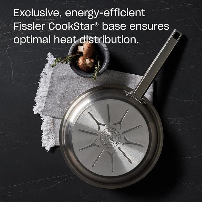 Fissler Original-Profi Collection Stainless Steel11 Inch Frying Pan — Made in Germany, Novogrill® Searing Surface, Induction Ready, Oven Safe