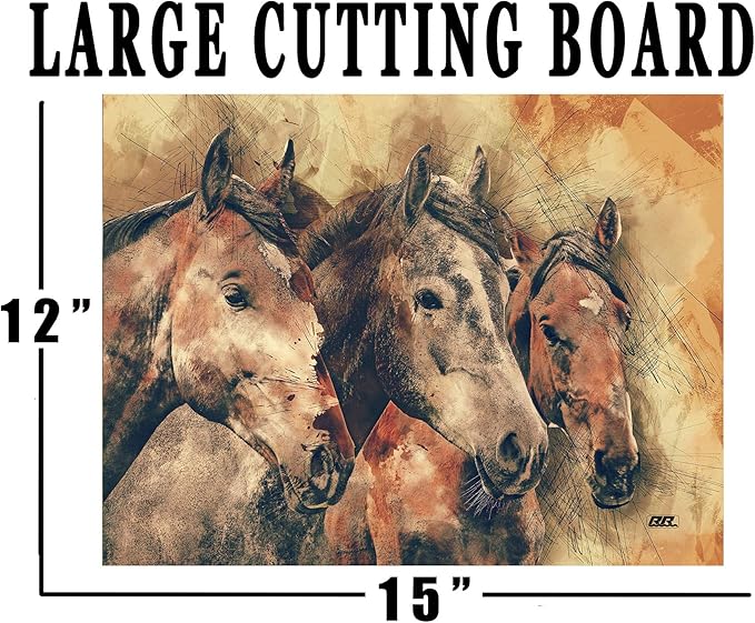 Rogue River Tactical Horse Art Glass Cutting Board Decorative Gift For Mom