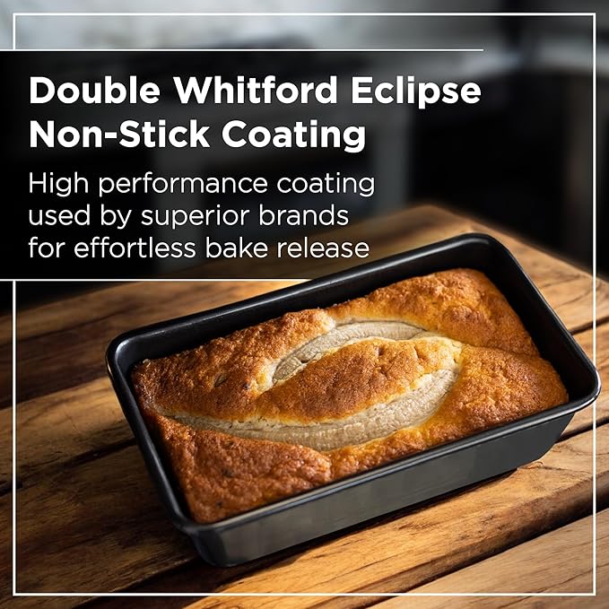 Wrenbury Non Stick Loaf Pan Set, 8 x 4 inch / 9.5 x 5.75 Inch, High Performance Bread Pan, 2-Piece 1lb & 2lb Bread Loaf Pan, Nonstick Carbon Steel Bakeware Baking Pan, Set of 2