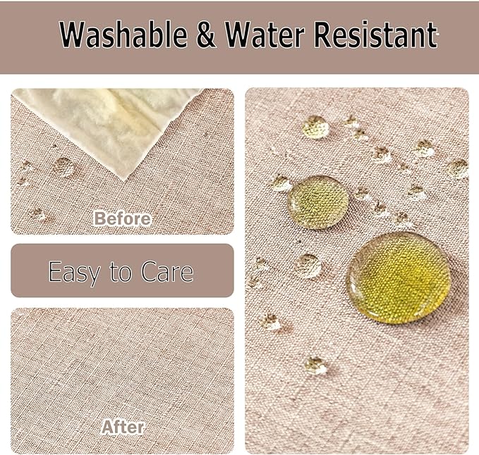 AUSSPVOCT Textured Tablecloth Rectangle 60x120 Water Resistant Spill-Proof Wipeable Fall Table Cloth Wrinkle Free Fabric Dining Table Cover for Birthday Spring Easter Party Kitchen Decor