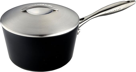 Scanpan Professional 2 qt Nonstick Saucepan with Lid - Compatible with All Cooktops, Induction Ready, Metal Utensil Safe, Oven Safe to 500°F, Dishwasher Safe