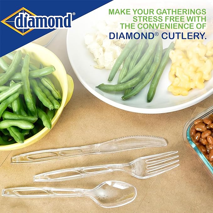Diamond® All Occasion Clear Disposable Cutlery Set 288 Count (288 Cutlery Set)