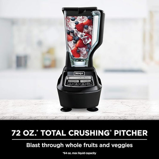 Ninja Mega Kitchen System, 1500W, 72 oz. Full-Size Blender & 8-Cup Food Processor with (2) 16 oz. Cups , Black, BL770