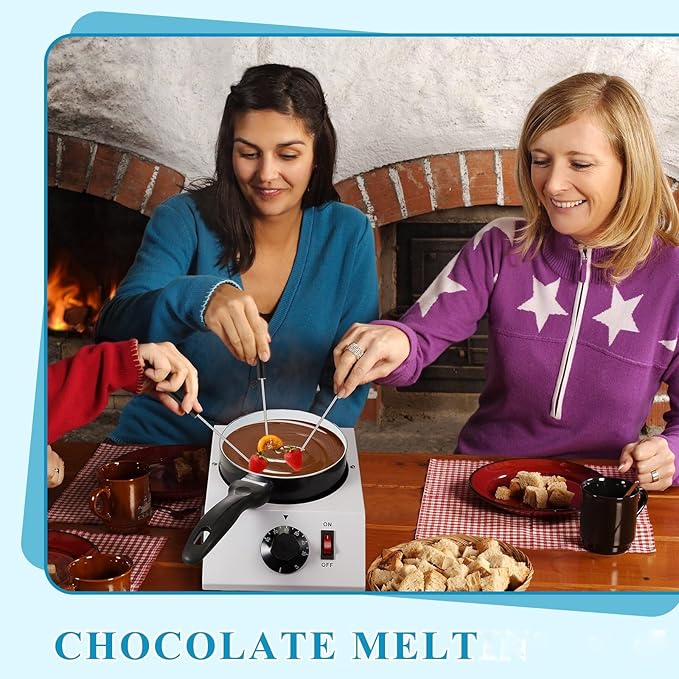 ROCEEI 1 Set Chocolate Boiler Electric Heating Chocolate Melting Tempering Machine with 1 Silicone Spatula Boiler for Melting for Candy(Single Pot)