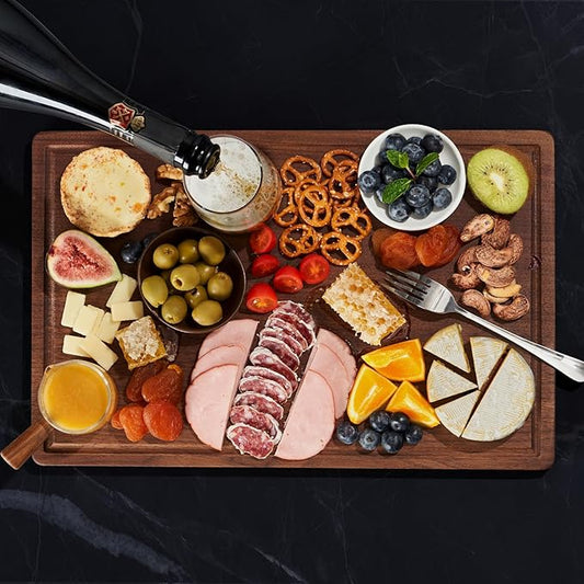 KOBACH Black Walnut Wood Cutting Board – 11"x17" Durable, Non-Toxic Double-Sided Wooden Chopping Board for Kitchen, Butcher Block with Juice Grooves