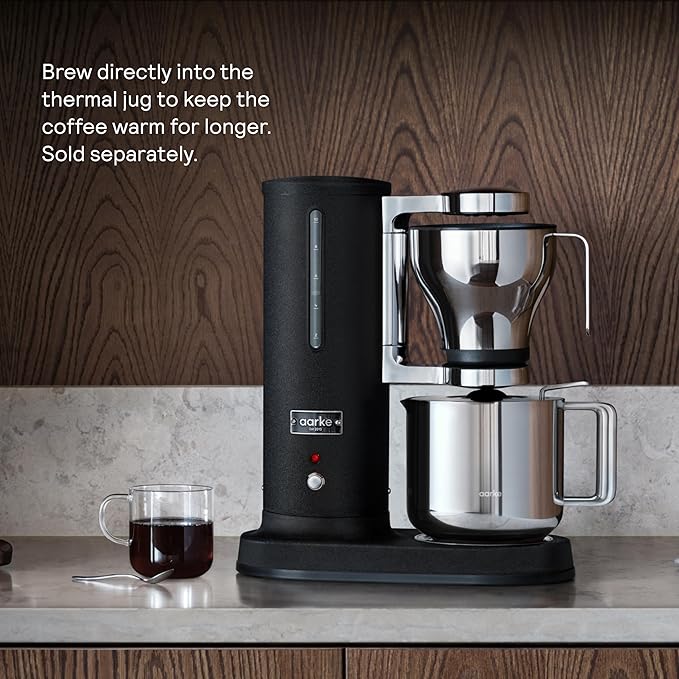 Aarke Coffee Maker - Electric 10 Cup / 42 fl oz Drip Brewer with Automatic Drip-Stop, Glass Carafe, Brews Full Pot in Under 6 Minutes, SCA Certified, Matte Black