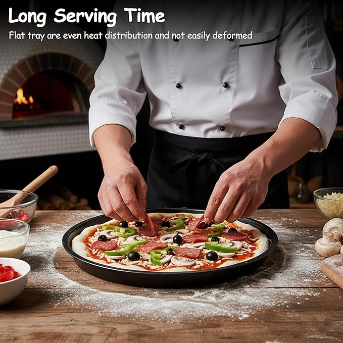 12 Inch Cookie Cake Pan with Lid – Aluminum Alloy Non-Stick Pizza Pan for Oven, Compatible with Ninja MO201, Premium Coated Round Pan for Cookie, Pie, Cake, Pizza Nights & Family Baking, Easy to Clean