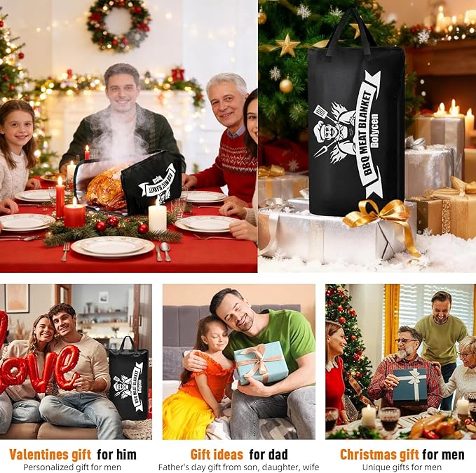 Valentines Day Gifts Upgraded BBQ Blanket for Resting Meat - Smoker Accessories Brisket Blanket - Insulated Meat Resting Bag with Wide Mouth for Steak/ Pork Shoulder/ Turkey - Birthday Anniversary BBQ Accessories Grilling Gifts for Men Dad Husband(21inch)