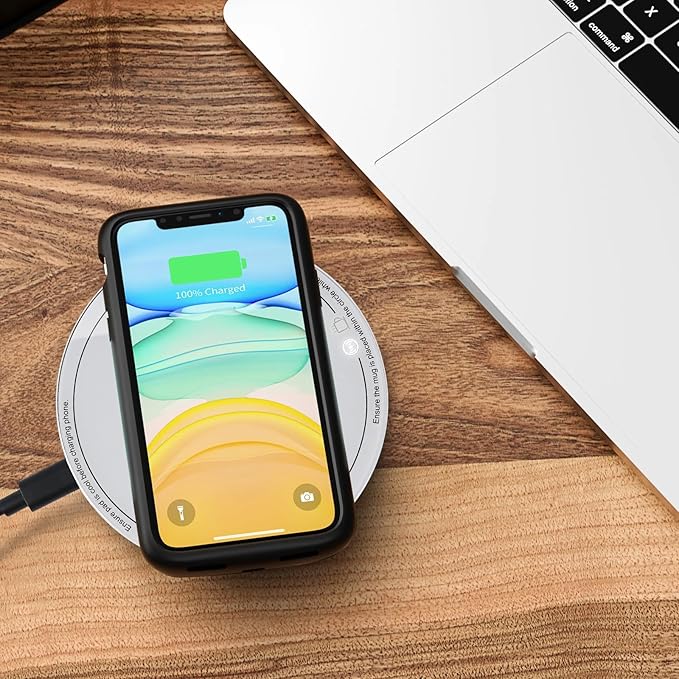 APEKX Warm Cup Coffee Mug Warmer Set - Smart Stable Constant Temperature 131°F, 15W Wireless Charging, 12.8 oz Capacity - Supports USB-C Interface, Automatic Power On/Off Function (4 H). (White)