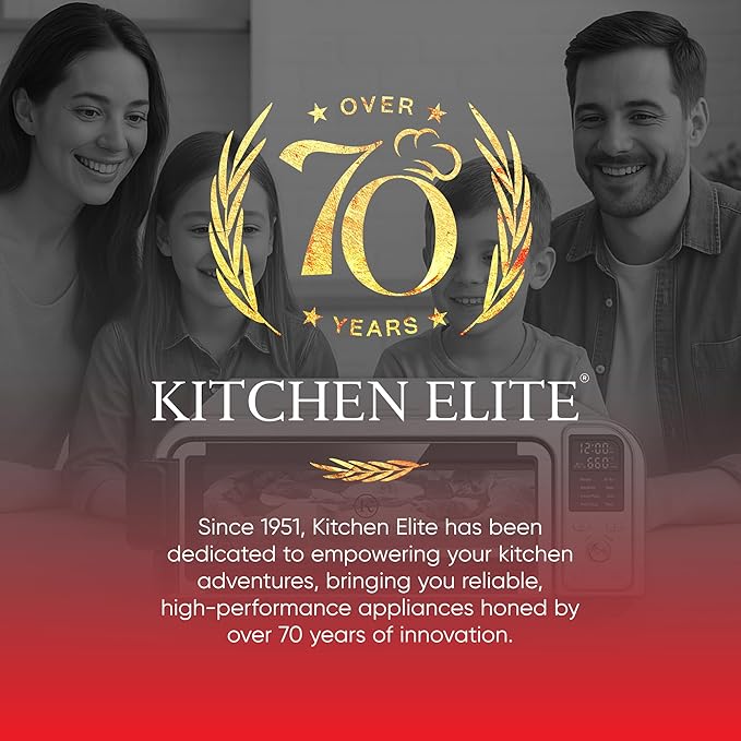 Kitchen Elite 8 in 1 Digital Toaster Oven Air Fryer Combo with Touch Panel and 12 Inch Pizza Capacity, Stainless Steel, Silver