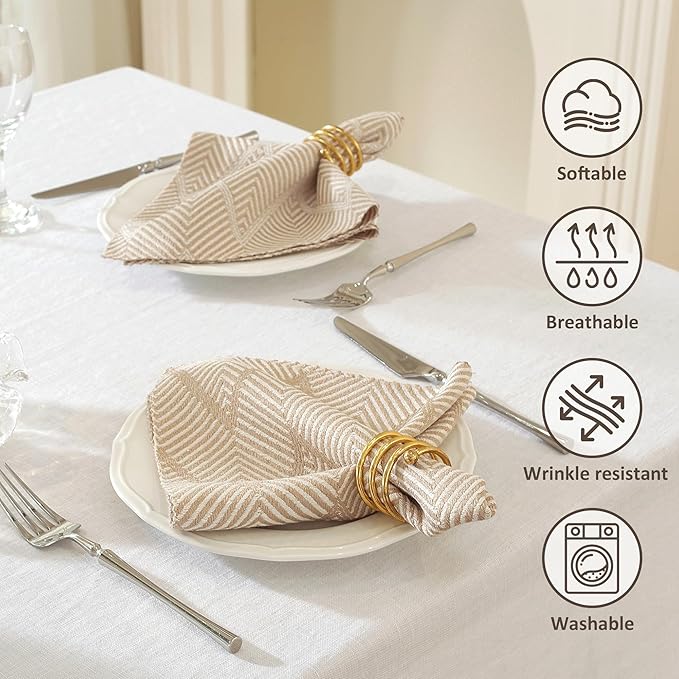 Cloth Napkins Set of 12 Reusable Bohemian,UWWGKK 17x17 Inch Napkins Cloth Washable for Dinner, Restaurant,Wedding,Hotel