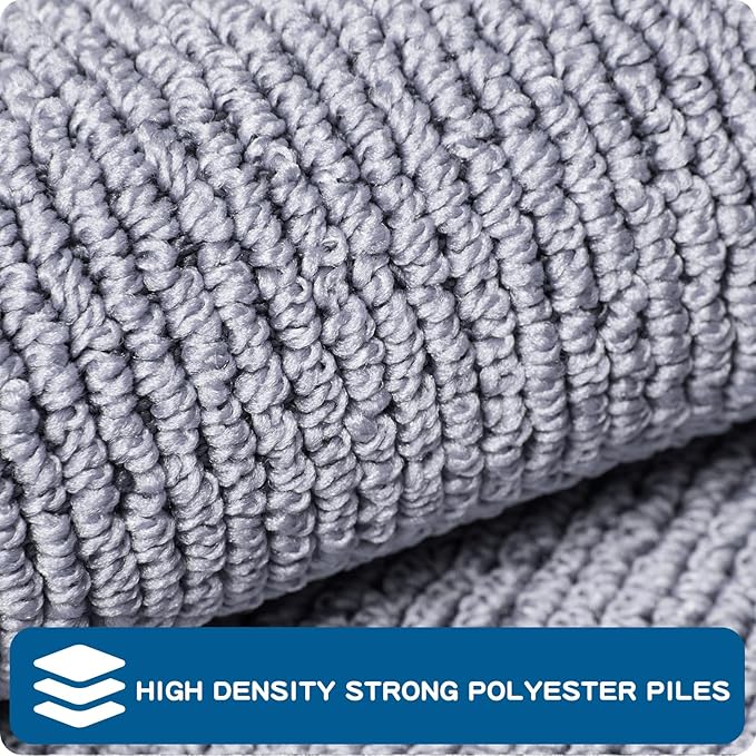 PURRUGS Machine Washable Kitchen Rug 32" x 48", Non-Slip/Skid Kitchen Runner Rugs & Floor Mats, Super Absorbent Soft Area Rugs for Sink, Kitchen & Laundry, Rolled Packaging, Grey