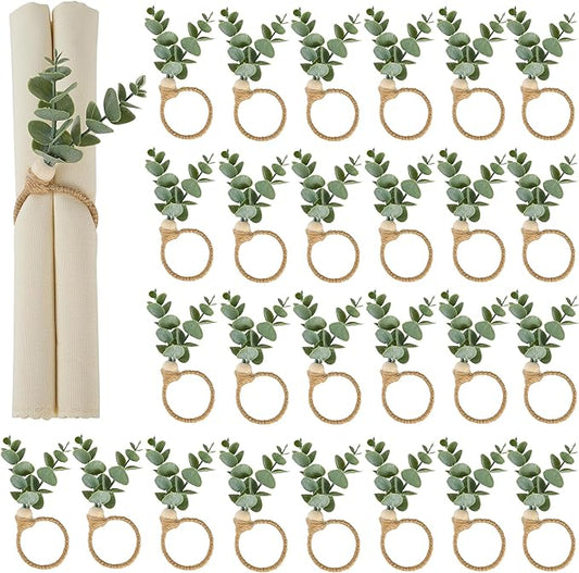 APTWOW 36PCS Napkin Rings, Easter Napkin Rings, Wood Bead Farmhouse Napkins Rings for Weddings Christmas Party and Easter Table Decoration