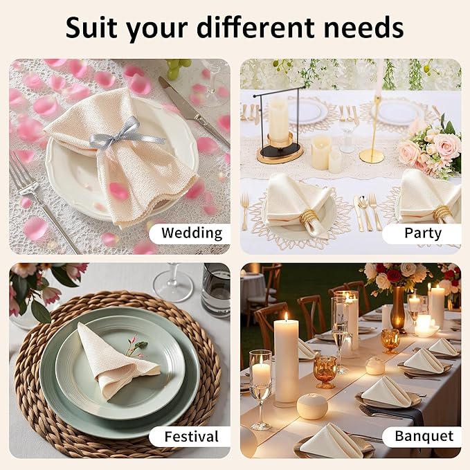 Cloth Napkins Set of 6 Reusable,UWWGKK 17x17 Inch Napkins Cloth Washable for Dinner, Restaurant,Wedding,Hotel