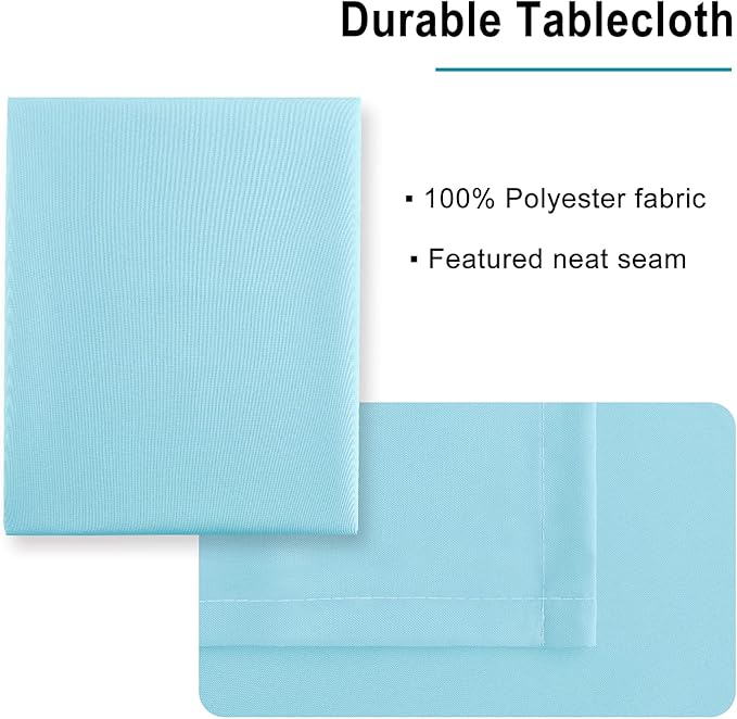Hiasan Square Tablecloth - Spillproof and Waterproof Washable Table Cloth for Dining Room Kitchen Birthday Party, 30 x 30 Inch, Sky Blue