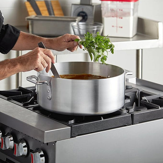 TrueCraftware- 14 qt. Aluminum Brazier Pot with Cover 6mm Thickness- Heavy Weight Cookware Braiser Braising Pan Perfect Roasting Baking Sauteing Searing and Pan Frying Mirror-Finished