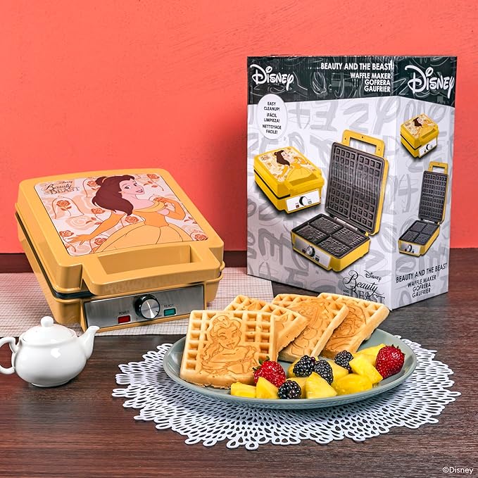 Uncanny Brands Disney Beauty and the Beast Deluxe Waffler - Belle and the Beast on Your Waffles
