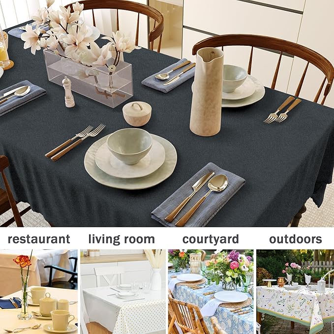 HX&OD Rectangular Tablecloth Cationic Fabric Waterproof Stain Resistant Wrinkle-Resistant for Home/Decoration/Party/Buffet/Wedding/Dining Room/Camping
