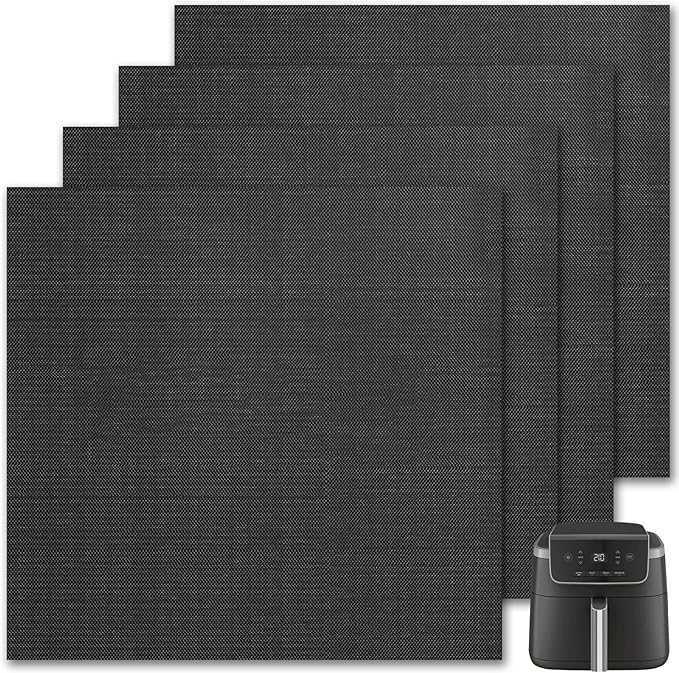 GWYSY 4-Pack Fiberglass Liners for Ninja Air Fryer Pro 4-in-1 AF141, 8.27"* 8.27" Reusable and Versatile Replacement for Ninja Air Fryer Parchment Paper Heat-Resistant Non-Disposable