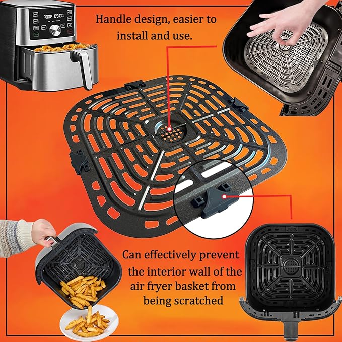 Nvkwca 6QT Air Fryer Grill Pan for Instants Pot Vortex Plus 6QT XL Air Fryer, Updated Air Fryer Grill Crisper Plate Rack Tray Insert Grate Grid Shelf for 6QT Instants Air Fryers, Dishwasher Safe