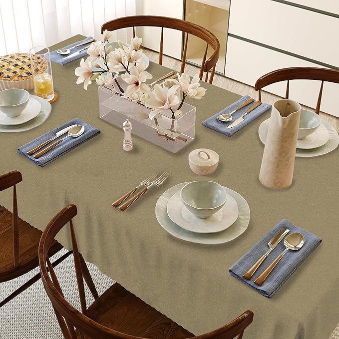 HX&OD Rectangular Tablecloth Cationic Fabric Waterproof Stain Resistant Wrinkle-Resistant for Home/Decoration/Party/Buffet/Wedding/Dining Room/Camping