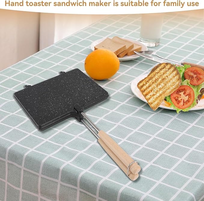 Double Sided Frying Pan, Sandwich Maker, Grilled Cheese Maker Nonstick Flip Pan Sandwich Toaster Maker Flip Grill Pan, Grilled Sandwich and Panini Maker Pan with Non-Stick Plates
