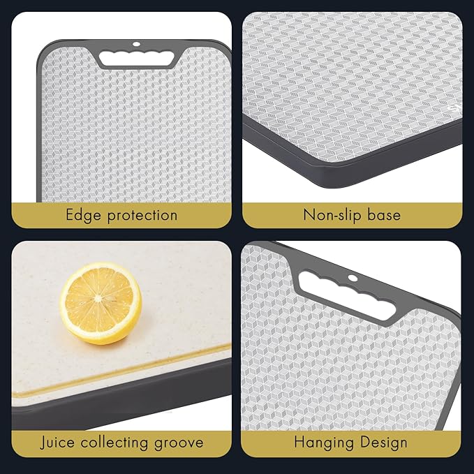 stainless steel Cutting Board for Kitchen, Cutting Board Double Sided Food Grade, Anti slip, scratch resistant, Easy to Clean Large Size 16”×11”