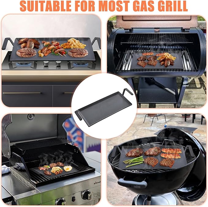 Carbon Steel Griddle - Replacement for Made In Cookware - Universal Premium Cooking Griddle for Gas and Charcoal Grills, Gas Stove and Induction - 14'' x 10.5''