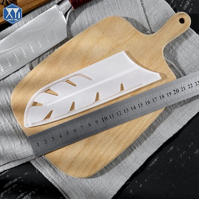 XYJ 2pcs/set Safety Knife Covers Sleeves Knives Edge Guard, Universal Knife Sheath, Santoku Knife Case Blade Guards Protector White Kitchen Knife Cover Sleeve