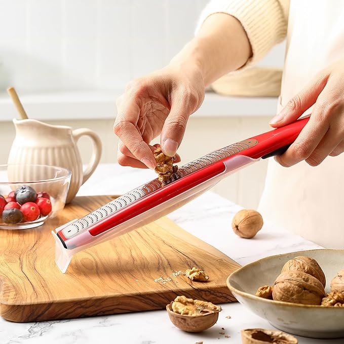Spring Chef Stainless Steel Premium Swivel Peeler & Handheld Zester/Fine Grater - 2 Product Bundle - Red