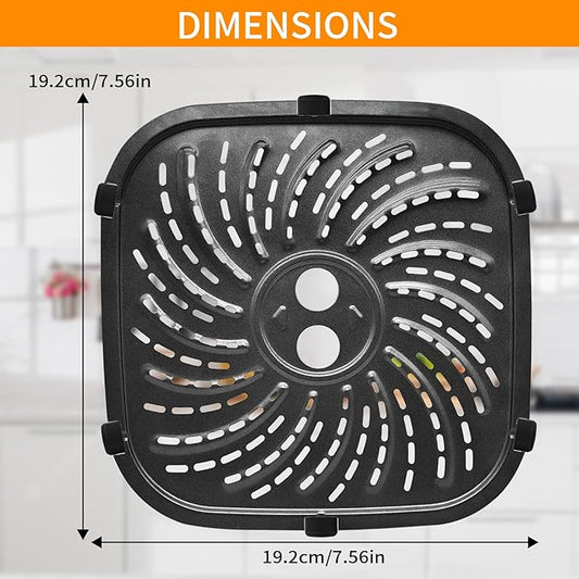 GWYXC Air Fryer Replacement Parts for PowerXL 4-Quart Digital Air Fryer with Fry Tray, 8 × 8 IN Food Grade Air Fryer Replacement Tray Accessories Rack Grill Pan Grill plate Crisper Plate Baking Pan