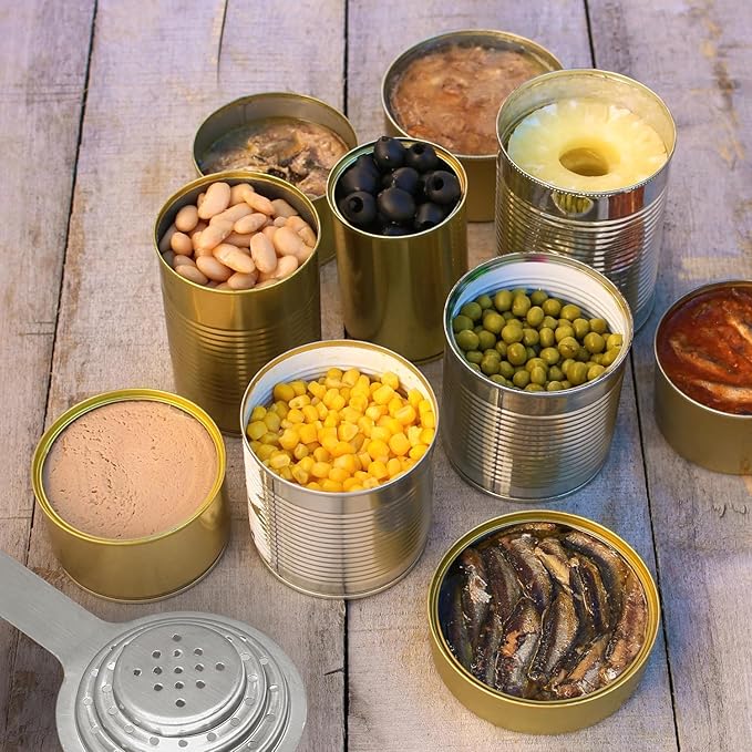 Multipurpose Universal Food Grade Stainless Steel Can Strainer – Can Colander Stainless Steel with Handle for Small and Large Cans Vegetable Fruit Tuna Can Colander Small