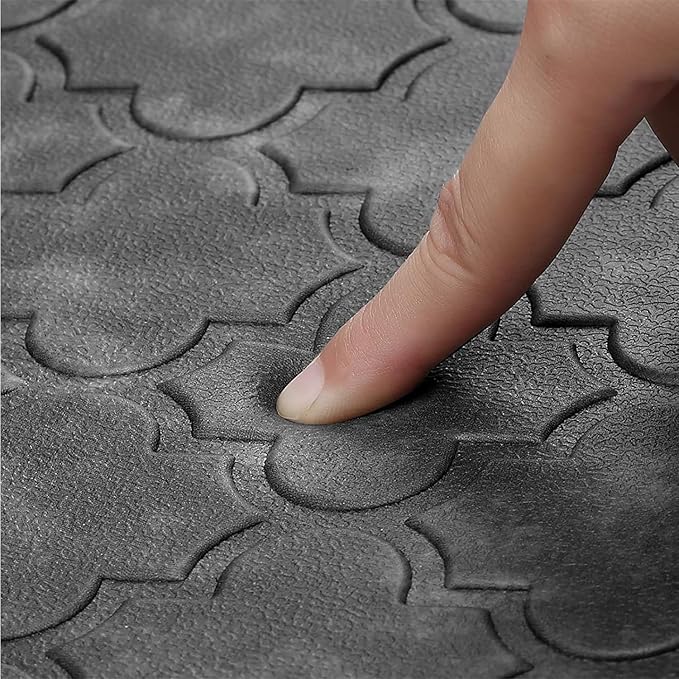 WISELIFE Kitchen Mat and Rugs Cushioned Anti Fatigue Floor Mat,17.3"x28", Thick Non Slip Water Resistant, Heavy Duty Foam Standing Mat for Kitchen,Floor,Home,Office,Desk,Sink,Laundry, Grey