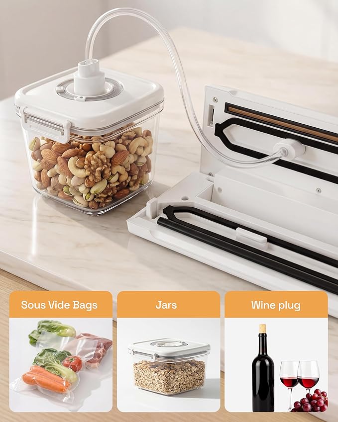 HBN Vacuum Sealer CP-UFK-2093 – Automatic Food Sealer, Dry & Moist Modes, Pulse Function, Compact Design, Efficient Vacuum Sealing for Home and Kitchen Use