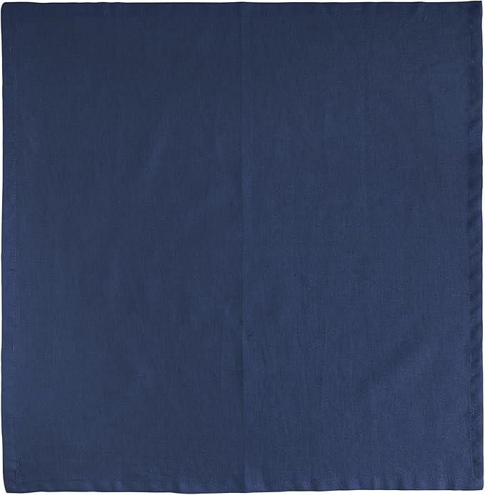 Fingercraft Cloth Napkins Set of 12, Cotton Linen Blend Napkins Cloth Washable Premium Quality Parties, Weddings, Mitered Dinner Napkin for Home Parties Christmas Thanksgiving 18x18 in Navy