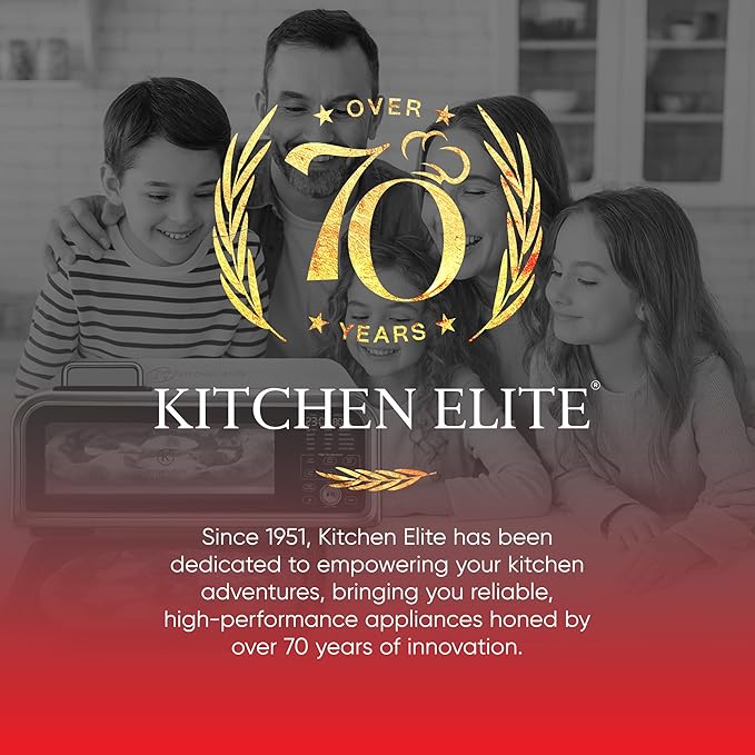 Kitchen Elite 15 in 1 Digital Toaster Oven Air Fryer Combo with Touch Panel and 12 Inch Pizza Capacity, Stainless Steel, Silver