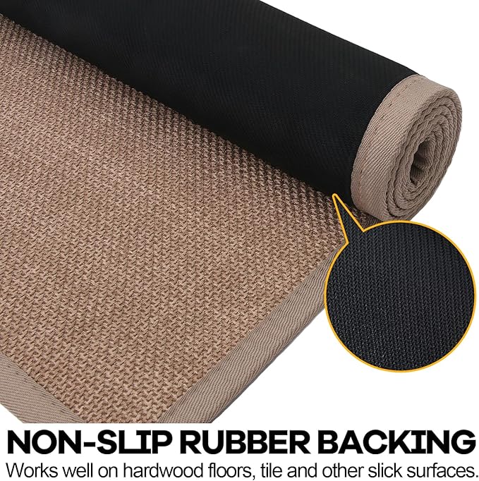 Kitchen Rug, Rubber Non Slip Kitchen Rugs Washable, Absorbent Runner Mat for Floor, Machine Washable Standing Mats for in Front of Sink, Door, Laundry, Entryway, Hallway (Camel, 30" × 17.3")
